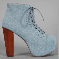 Дамски обувки Jeffrey Campbell Lita Fab Blue Denim ток платформа деним 39 41 токчета дънкови боти